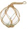 Glass Fishing Float, 5" Clear Japanese Glass Buoy with Rope for Decoration
